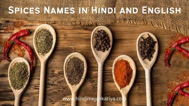 90 Spices Names In Hindi And English | मसालों के नाम